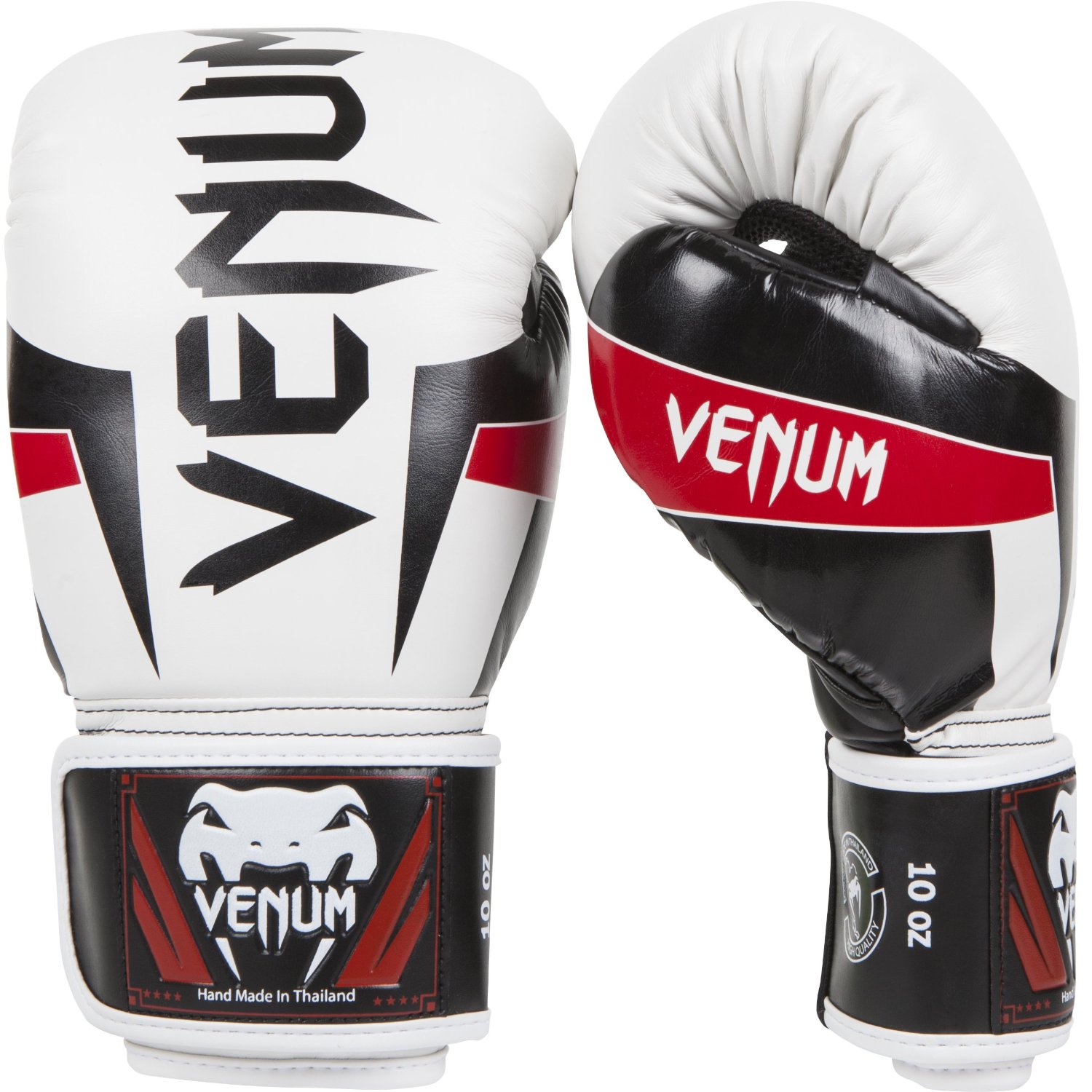 Venum Elite Boxing Gloves White-Black-Red